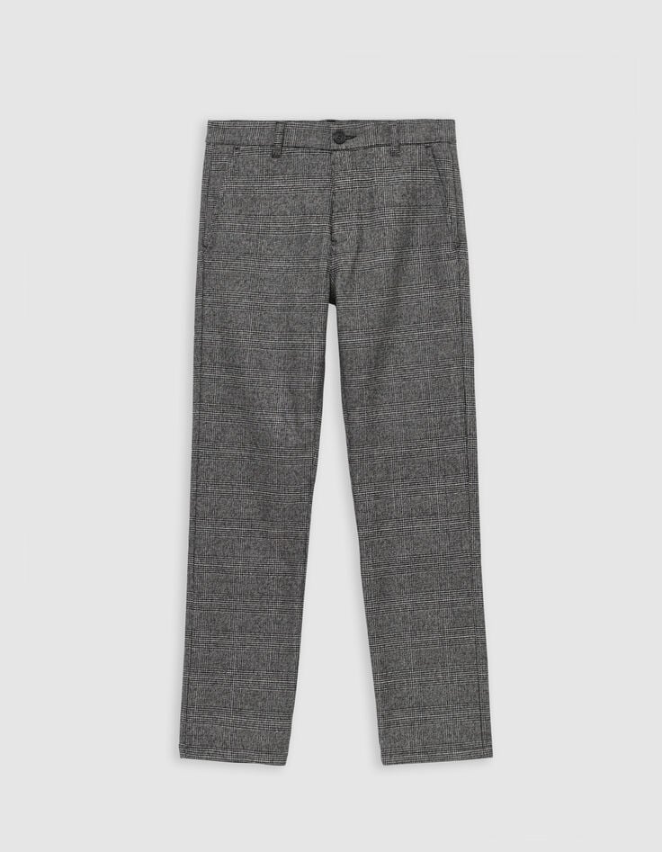 Schwarze Prince of Wales CHINO-Hose für Jungen-1