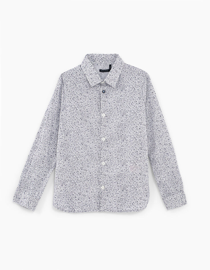 Camisa blanco roto con estampado Liberty niño-1
