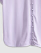 Dames Omkeerbare lila top met korte mouwen voor/achter-7