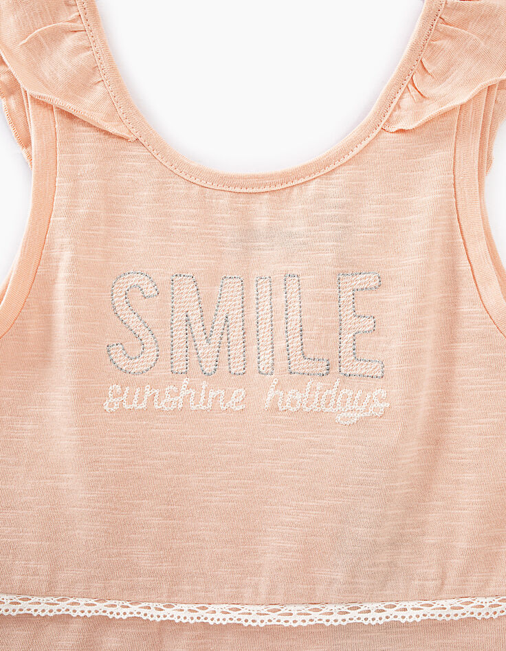 Top rosa empolvado bordado SMILE niña-4