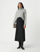 Grauer Rollkragenpullover für Damen mit Lurex-Rippung-1