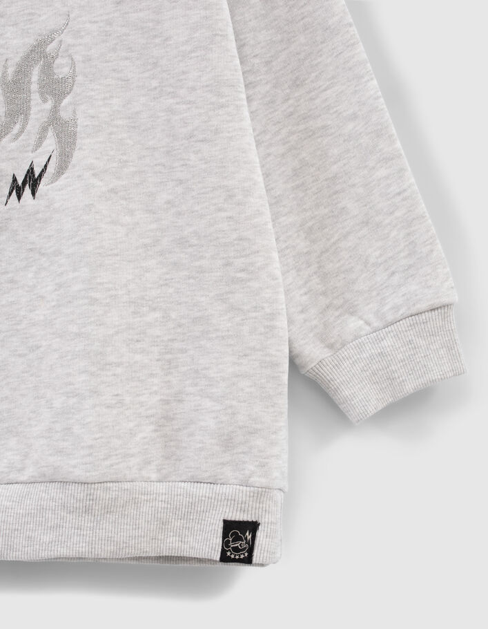 Sudadera gris print y bordados Mickey IKKS - MICKEY - IKKS