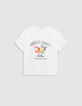 Tee-shirt col rond blanc visuels fruits-5