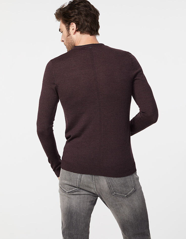Pull prune à col tunisien Homme-3