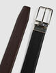 Ceinture réversible noire et marron cuir Homme-2