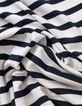 Dames-T-shirt met navy coltrui en witte strepen-6
