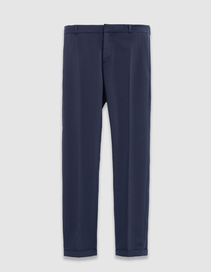Men’s navy suit trousers with elasticated back-6 Men’s navy suit trousers with elasticated back-6