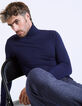 Pull laine marine à col roulé Homme-1