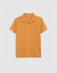 Polo REGULAR cúrcuma algodón flameado hombre-5