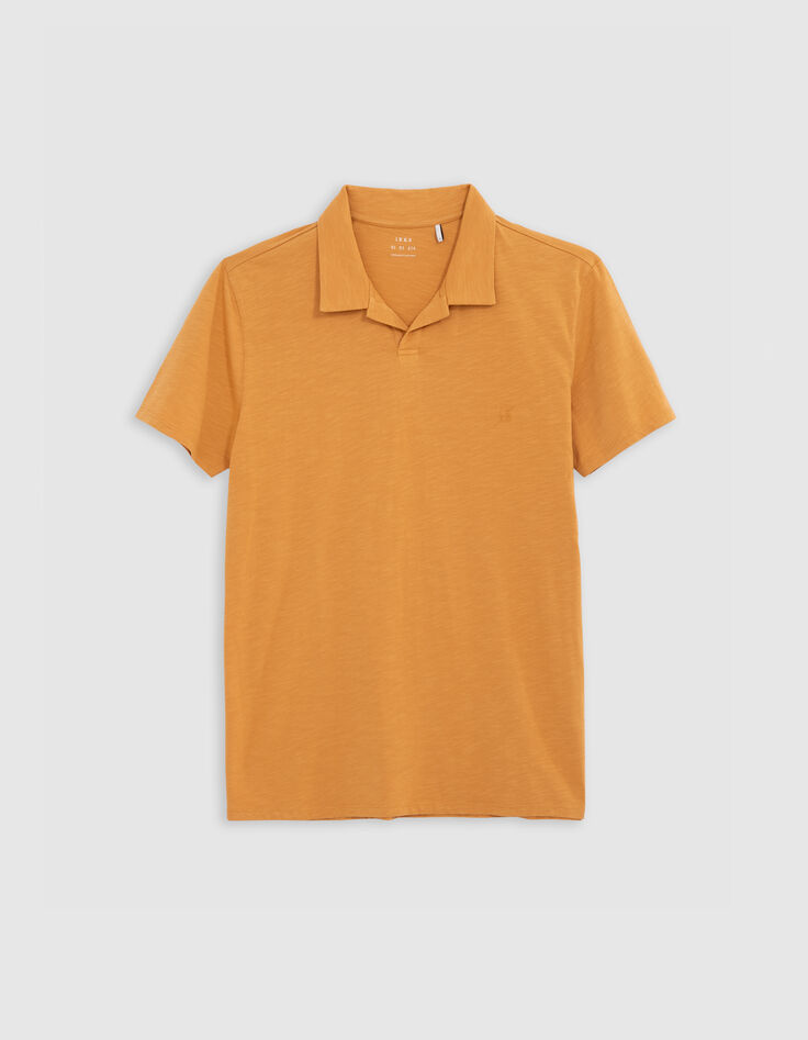 Polo REGULAR cúrcuma algodón flameado hombre-5