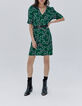 Robe verte maxi floral Femme-1