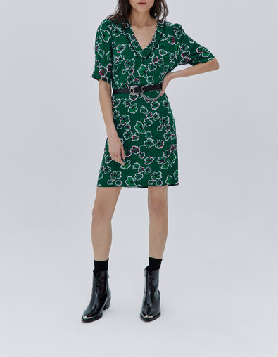 Robe verte maxi floral Femme - IKKS