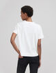 Wei&szlig;es Damen-T-Shirt aus Bio-Baumwolle mit Schmuckbesatz-3