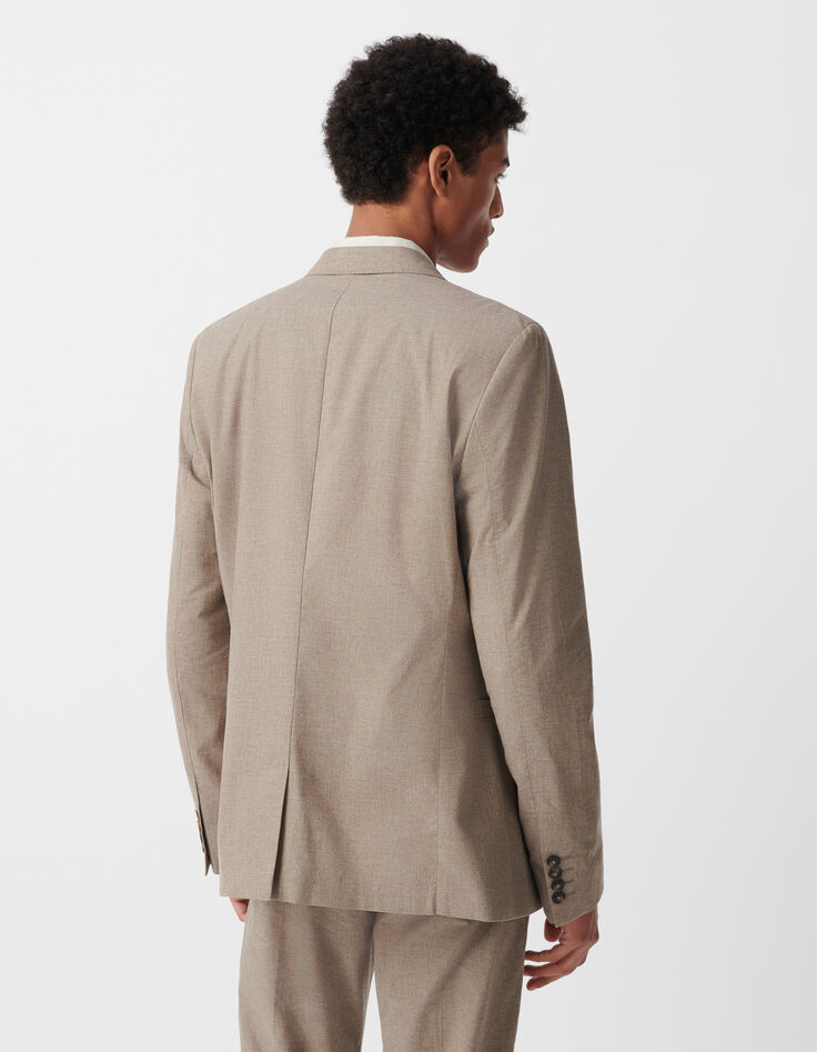Men’s beige cotton marl blazer-5