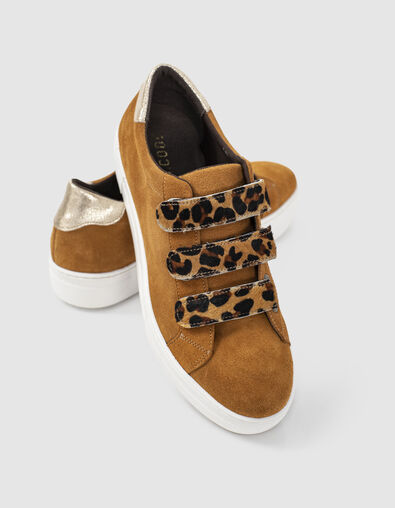 I.Code fawn trainers with leopard Velcro - IKKS