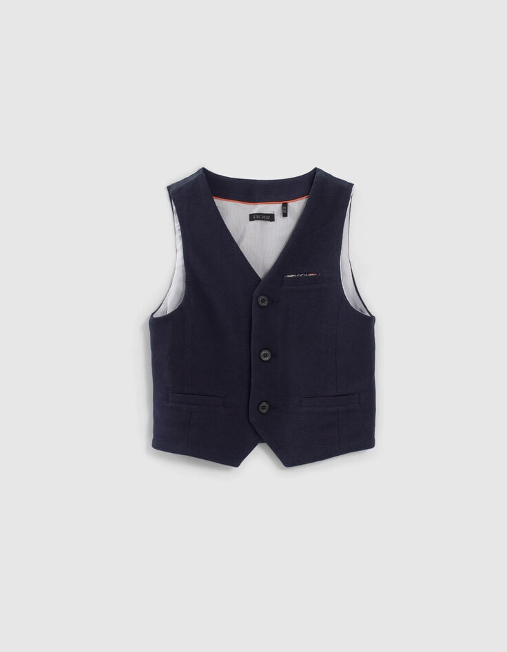 Boys' navy suit waistcoat-1