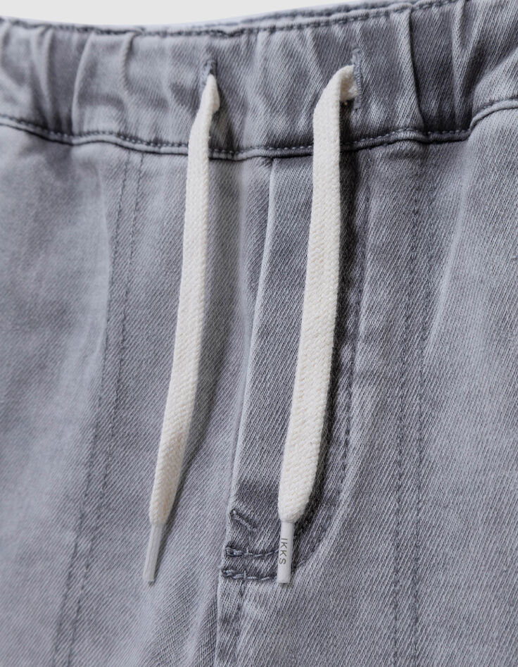 Grey denim Bermuda shorts one pocket battle boy-5