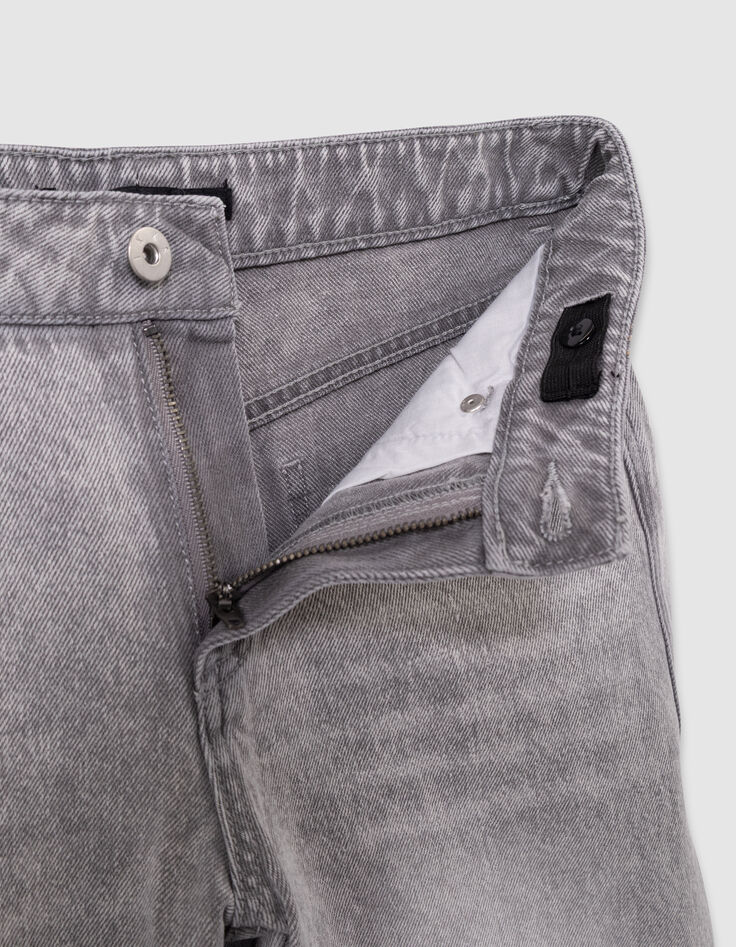 Grau gewaschene Mädchen-Large-Jeans-8