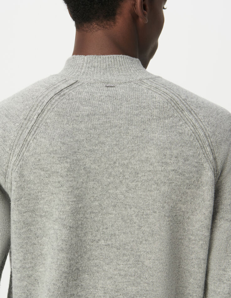 Jersey gris punto cuello chimenea hombre-5 Jersey gris punto cuello chimenea hombre-5