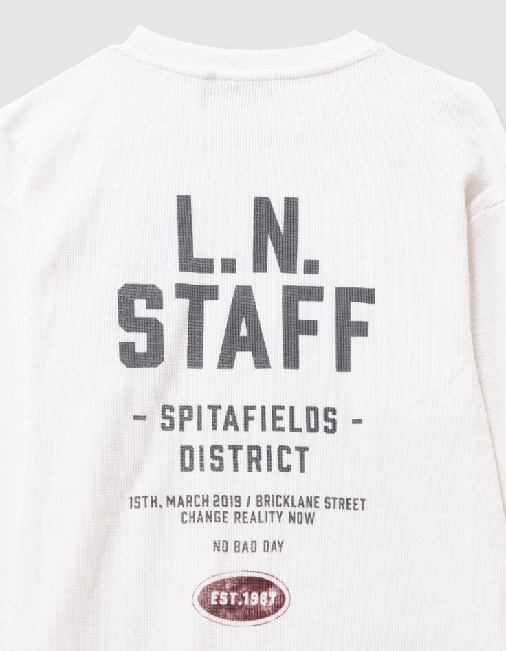Wit T-shirt lange mouwen honingraat jongens-7 Wit T-shirt lange mouwen honingraat jongens-7
