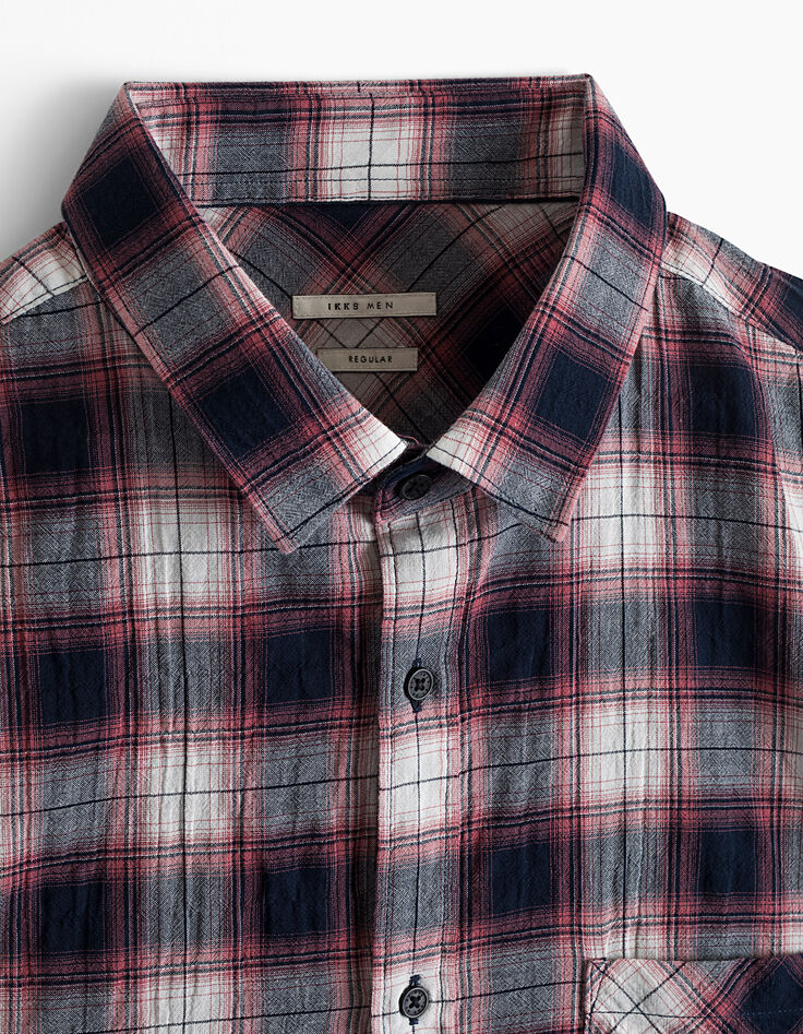 Chemise regular vermillon à carreaux Homme-4 Chemise regular vermillon à carreaux Homme-4