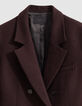 Veste oversize bordeaux boutonnage crois&eacute; Femme-7