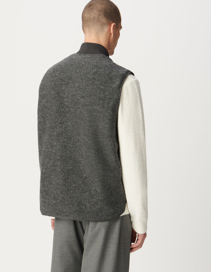 Men’s grey boiled wool waistcoat-3