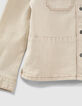Elfenbeinfarbenes Jungenoberhemd aus Jeansstoff-4
