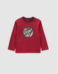 Jungen-T-Shirt bordeaux mit Ballmotiv aus Wendepailletten-6