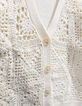 Cardigan écru tricot ajouré fille-5