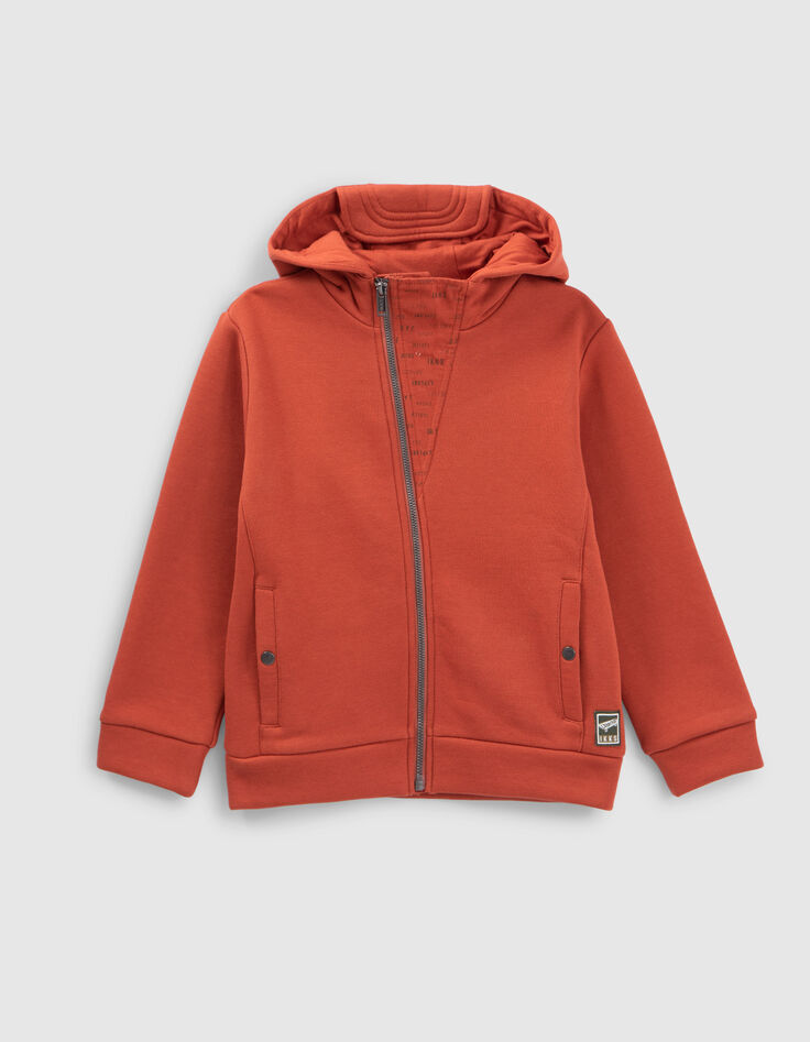 Cárdigan ladrillo visera capucha niño-1