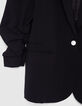 Veste tailleur en crêpe coloris noir femme-6