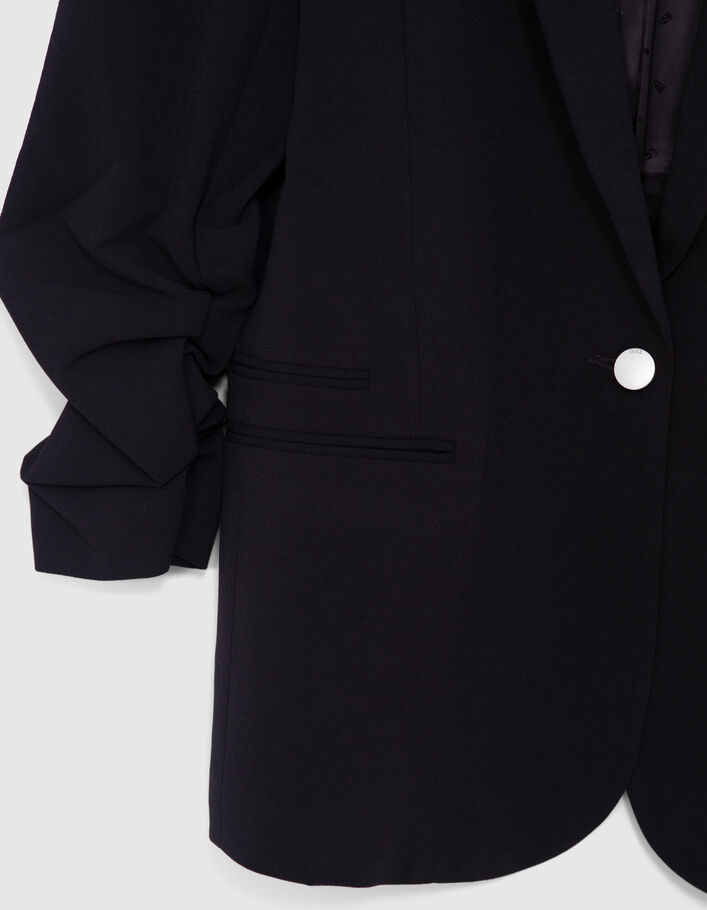 Women's black crepe suit jacket - IKKS