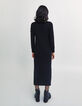 Robe longue en maille col roulé chevrons bijoux femme-3