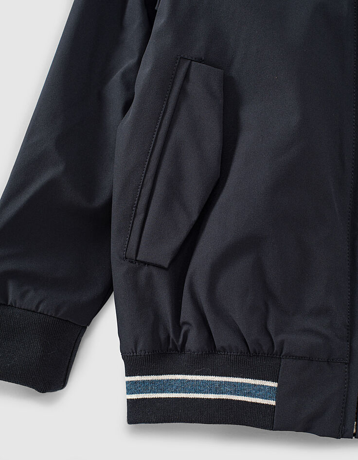 Blouson navy recyclé à double capuche garçon -7