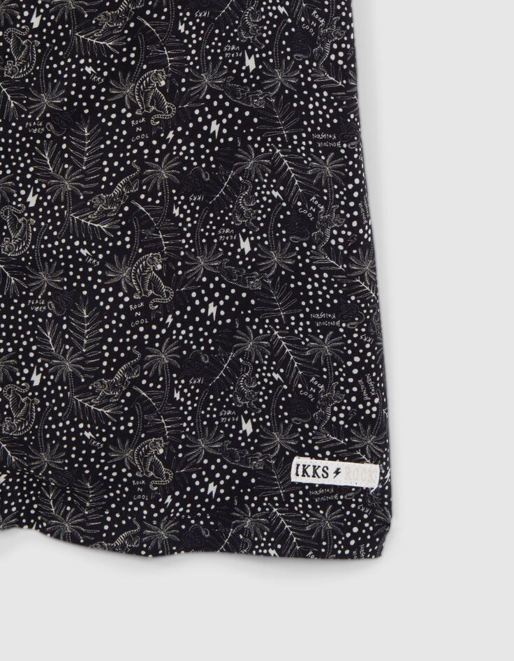 Boys' black LENZING™ ECOVERO™ exotic print shirt-4