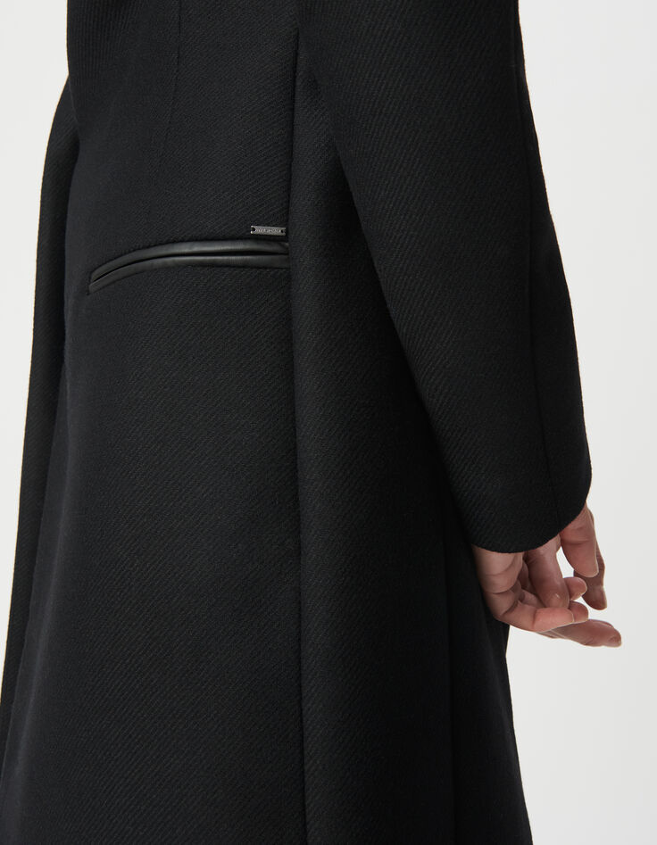 Manteau drap de laine à capuche femme-7