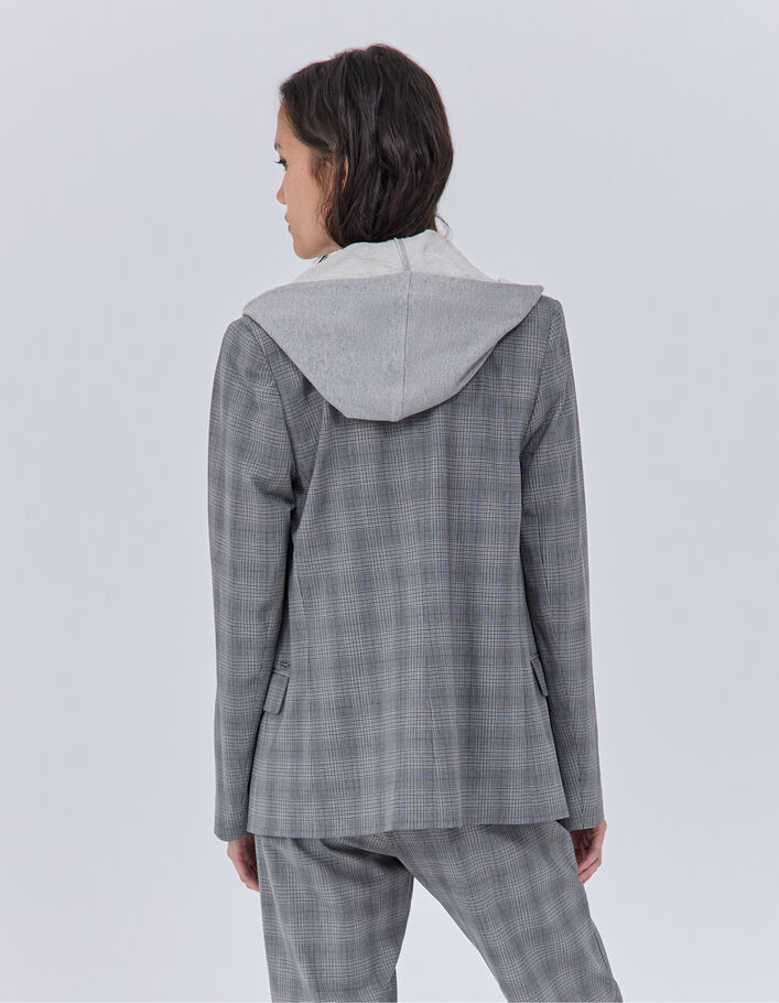 Women’s checked suit jacket with hooded facing-2