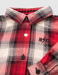 Red two-ply shirt, check pattern, baby boy-6