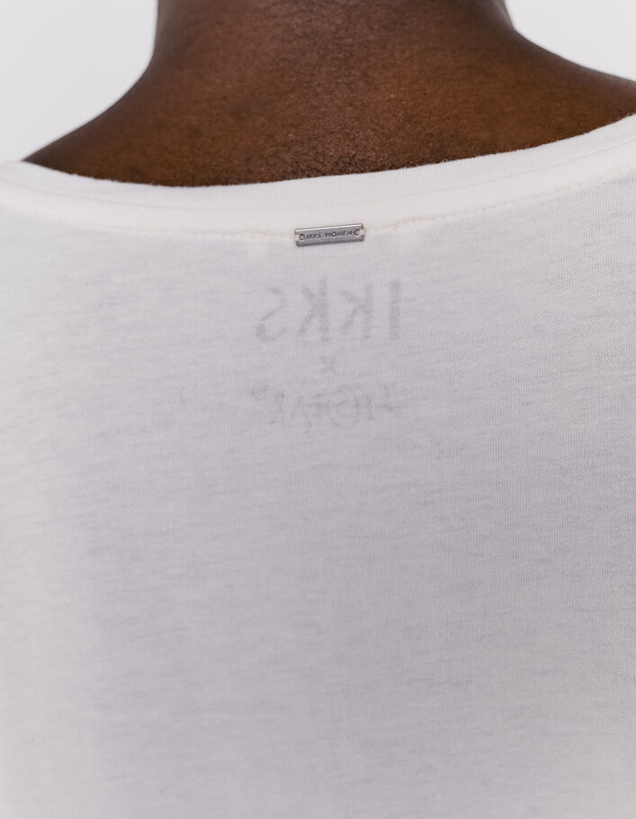 Cremeweiß Damen-T-Shirt mit Jisbar-Tag-Print - IKKS