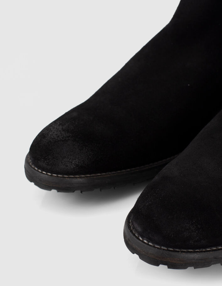 Chelsea boots noirs en cuir velours Homme - IKKS