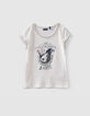 Tee-shirt &eacute;cru visuel sir&egrave;ne navy et or fille-1