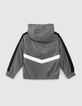 Grauer Jungenwindbreaker mit Zielflaggenmotiv am Futter-2