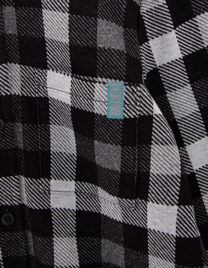 Boys' black check shirt with detachable hood-8
