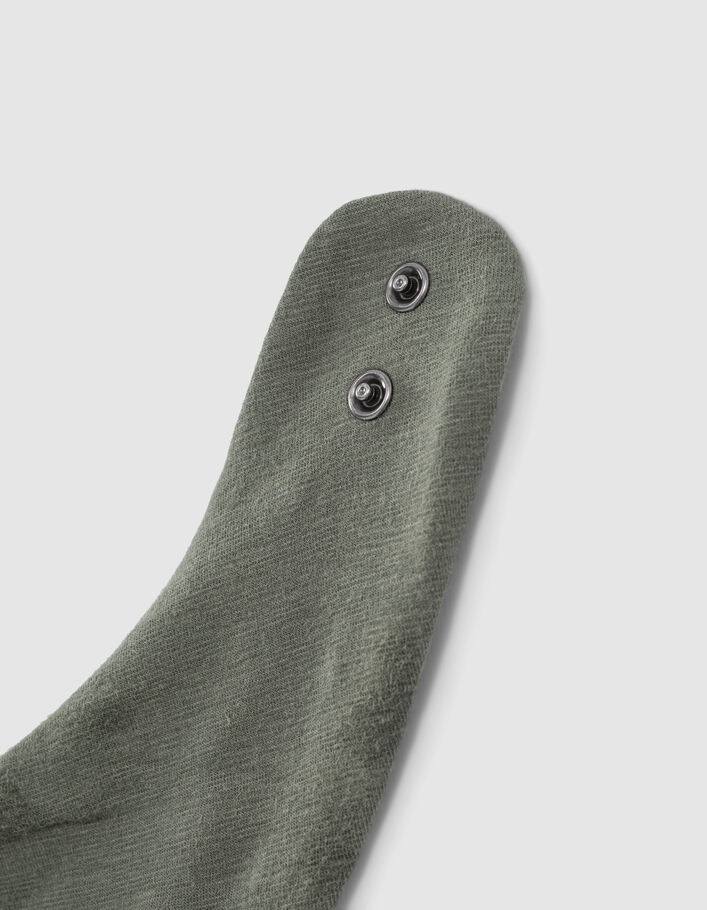 Hell khaki Babylätzchen aus Biobaumwolle mit Rocker-Print-7