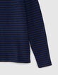 Men's navy t-shirt with blue stripes-5