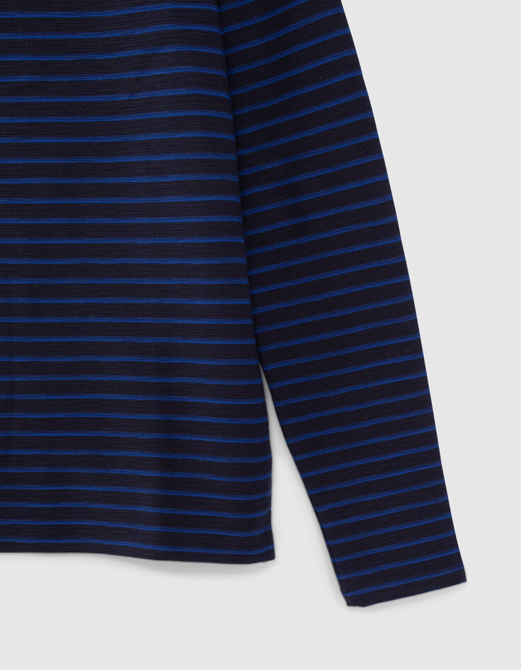 Men's navy t-shirt with blue stripes-5