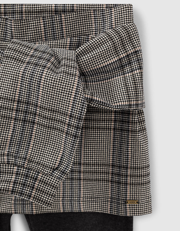 Girls’ charcoal Prince of Wales skirt-leggings-3