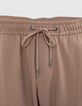 Jogpant mokka knitlook elastische taille Heren-2