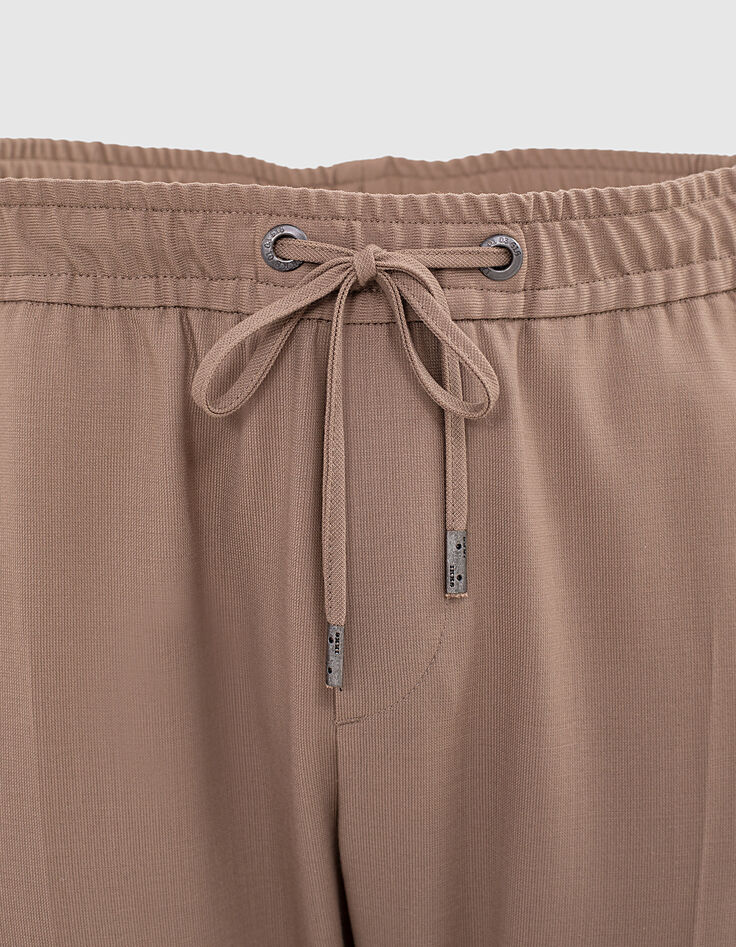 Jogpant mokka knitlook elastische taille Heren-2 Jogpant mokka knitlook elastische taille Heren-2